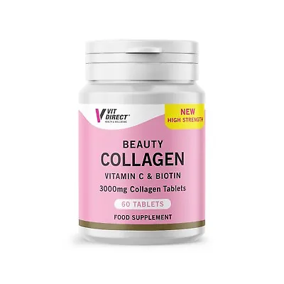 Vit Direct: Beauty Collagen Plus Biotin Vit C - 60 PCS - Beauty Hair Skin Nails • £9.98