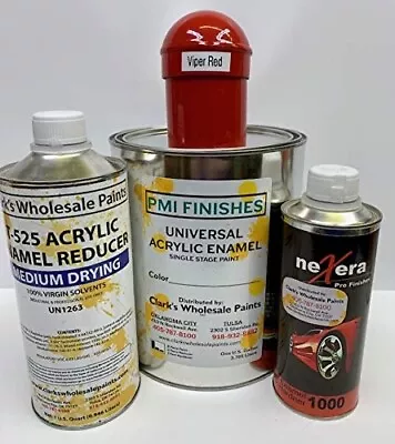 Viper Red GALLON Kit Single Stage ACRYLIC ENAMEL Car Auto Paint Kit • $135