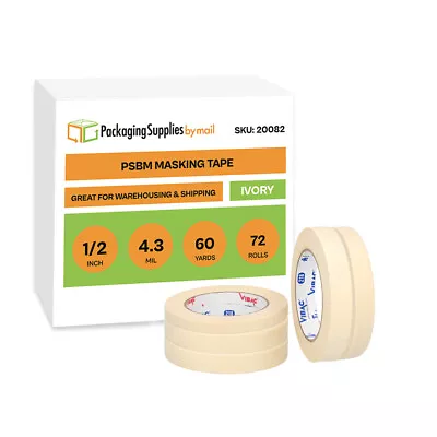 General Purpose Masking 4.3 Mil - 72 Rolls 1/2  X 60 Yards Utility Grade Tape • $54.69