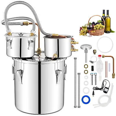 Alcohol Still 5 Gal Stainless Steel Water Alcohol Distiller W/Thermometer 3 Pots • $109.99