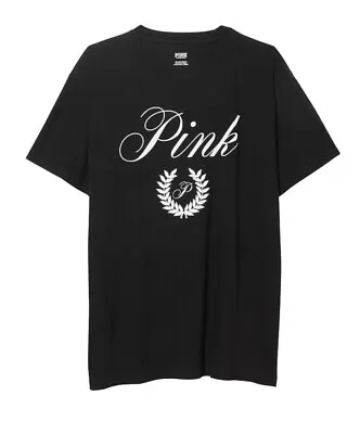 Victoria's Secret Pink Campus Tee Shirt Size M Black New • $24.99