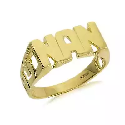 9ct Yellow Gold ID Sides Nan Ring • £234.95