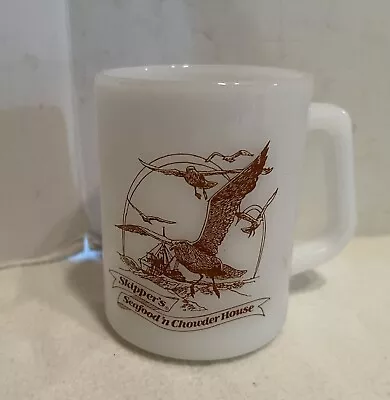 Skipper's Seafood 'N Chowder Federal Glass Company Milk Glass Mug • $14.95