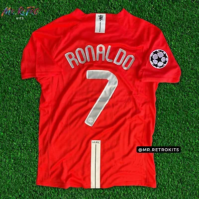 Ronaldo #7 Manchester United 2008 UCL Home Red Retro Football Jersey Size M • $75