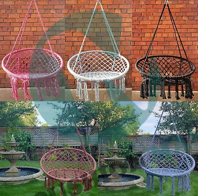 £23.99 • Buy Hammock Swing Hanging Rope Round Hammock Chair For Garden Outdoor Or Indoor