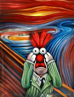 Beaker Muppet  Style Of  The Scream  Edvard Munch By Santos 24 X18  Bb02 • $159.60