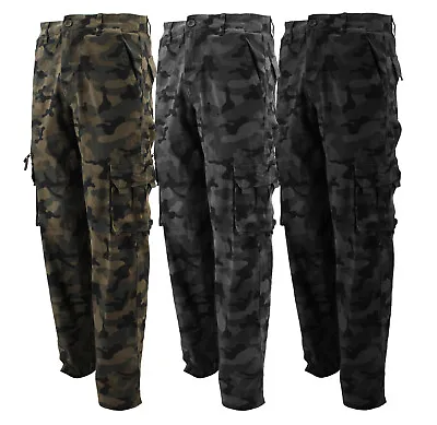 Men's Classic Camouflage Army Camo Multi Pocket Trousers Casual Cargo Pants • $36.74