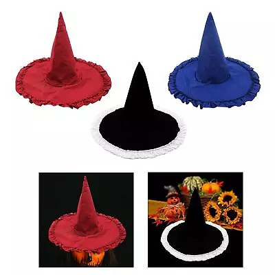 Witch Pointed Top Wizard Costume Accessory For Masquerade Halloween Party • £9.25