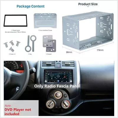 Double DIN Metal Car Stereo Radio Player Fascia Mounting Installation Frame Kit • $23.99