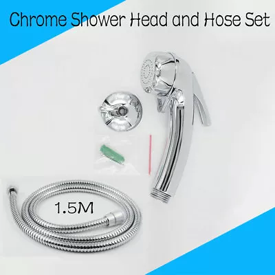 ABS Handheld Round Rain Shower Head&1.5m Shower Hose Wall Arm Set For Motorhome • $33.99