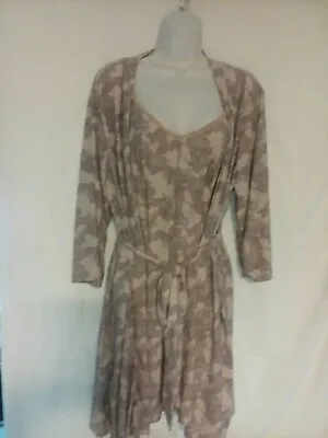 Marilyn Monroe Intimates Size Large 2 Pc Cami Nightgown Robe Belted Floral • $19.99