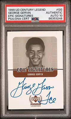 1999 Upper Deck Century Legend George Gervin EPIC SIGNATURES  ICE  PSA AUTO 10 • $76.49