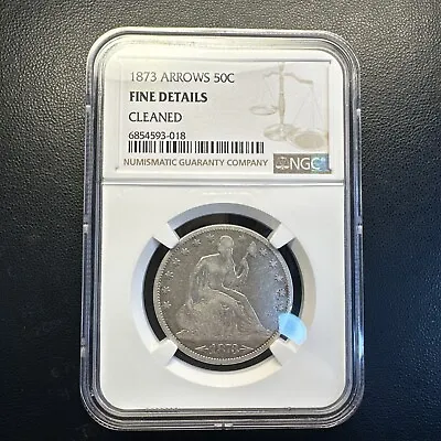 1873 50c Seated Liberty Silver Half Dollar W/ Arrows | NGC CERTIFIED | • $74.47