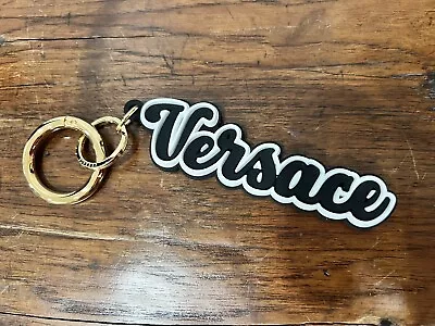 Authentic Versace Varsity Logo Silicone W/Goldtone Charm Keychain SOLD OUT NEW • $89.10