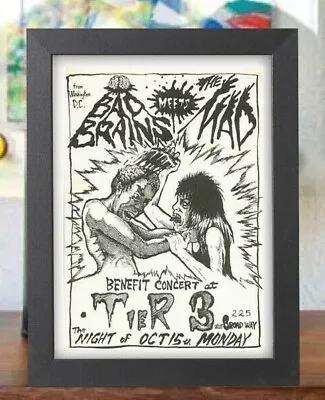 $12.99 • Buy Bad Brains Meets The Mad Punk Tier 3 Oct 15 Print Concert Flyer Poster Framed