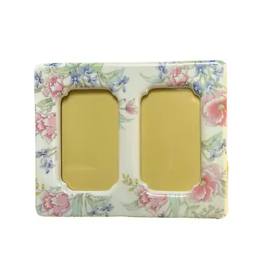 Ceramic Floral Double Frame 3  X 5  Vintage Retro Cottage Decor Made In Japan • $12.85