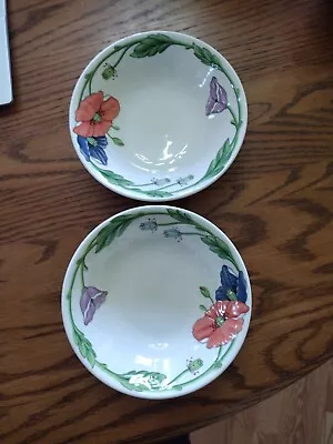 VILLEROY & BOCH AMAPOLA SOUP/CEREAL BOWLS (2) - CLEAN ~ Excellent!!  • $22