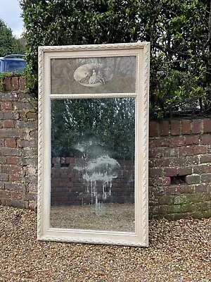 £125 • Buy Large Vintage Carved Mirror Top Panel 18th Century Scene