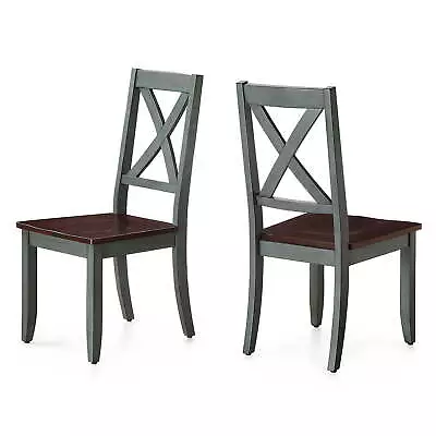 Set Of 2 Maddox Crossing Dining Chairs Dining Room Furniture Seat Dark Seafoam • $141.08