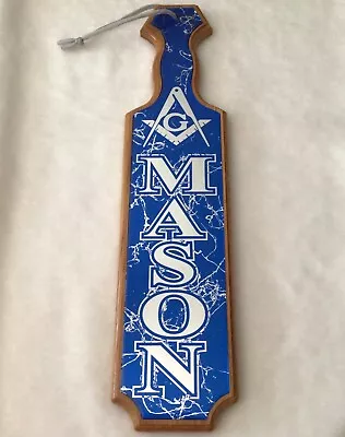 Masonic Fraternity Wooden Mason Paddle - Freemason Wood Wall Plaque Trophy • $44.99