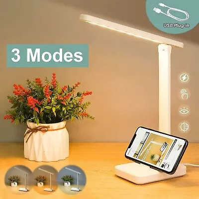 Touch LED Desk Lamp Bedside Study Reading Table Light Dimmable USB Rechargeable • $20.99