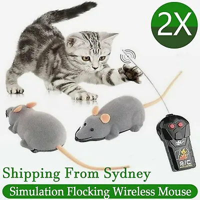 $16.25 • Buy 2Pcs Pet Cat Puppy Toy Wireless Remote Control Electronic Rat Mouse Mice Toys AU