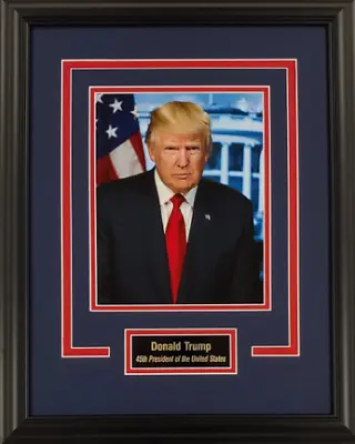 $124.58 • Buy Donald Trump 45th POTUS President Custom Framed 8x10 Photo Display MAGA