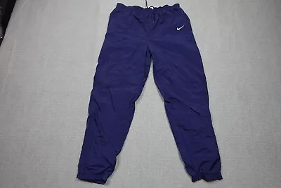 Vintage Nike Pants Mens XL Blue Sweatpants Loose Fit Windbreaker Swishy • $24.97