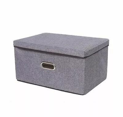 Fabric Folding Storage Box Large Cotton Linen Kids Toy Organizer For Home Closet • £14.99