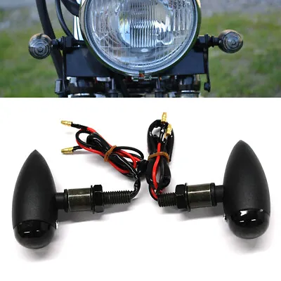 2X Turn Signals Motorcycle Black Bullet Blinker Amber Indicator Light For Honda • $16.76