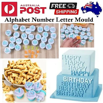 Alphabet Number Letter Fondant Icing Cutter Mold Mould Cake Decorating Set Tool • $19.99