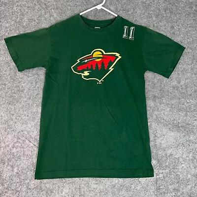 $19.98 • Buy Minnesota Wild Mens Shirt Medium Green Zach Parise #11 Jersey NHL Hockey Tee Top