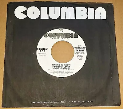 NANCY WILSON : Forbidden Lover - Columbia 1987 USA ST/ST Promo 7  Single • £1.99