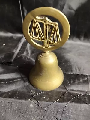 Scales Of Justice Brass Altar Bell Mystical Witchcraft Witch Supply 4-1/4  VTG • $35