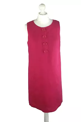 GREAT PLAINS Wonderful Dark Pink Linen Shift Dress Size L • £7