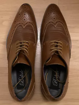 Men’s Belide Tan Brogue-Style Shoes EU 40 UK 7 • £10