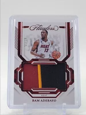 Bam Adebayo 2022-23 Flawless Patch Ruby Miami Heat #pat-bam /15 Q0829 • $8.50