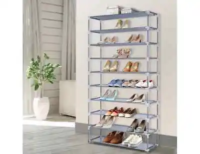 $25.75 • Buy Artiss Shoe Rack 10 Tier Shelves Shoes Cabinet Storage 50 Pairs Steel Stand
