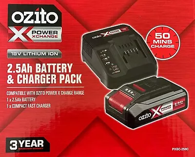 Ozito PXC Power X Change 18V 2.5Ah Amp Battery AND Fast Charger Combo Pack Kit • $89