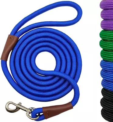 Rope Dog Leash 6FT/8FT/10FT Strong Nylon 1/2” Lightweight Dog Leash For Medium  • $13.57