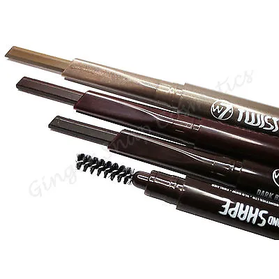 W7 Twist & Shape Angled Eyebrow Brow Pencil Liner Soft Sleek Twist Up Brush Comb • £3.99