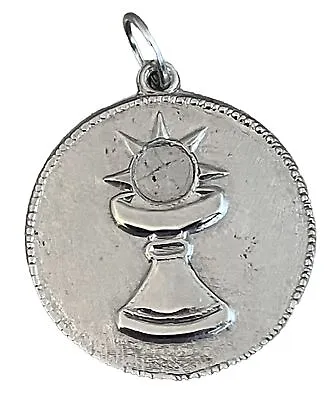 Vintage Catholic Sterling Silver First Communion Chalice Religious Medal 4.2g • $24.99