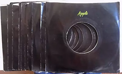 10 ORIGINAL APPLE 45s BLACK SLEEVES With Free Shipping USA Read! • $19.95