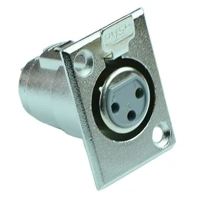 XLR 3 Pole Chassis Panel Mount Socket Connector Audio • £3.19