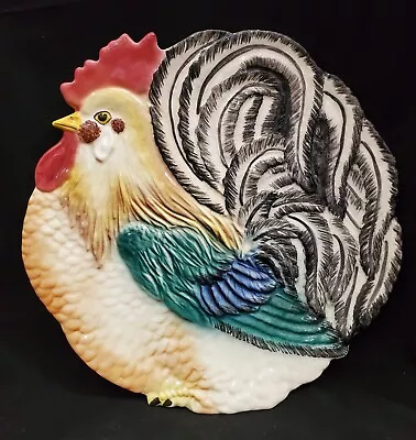 Vintage BBK Brad Keeler ROOSTER CHICKEN PLATE 11.75  Serving Platter Dish USA • $30