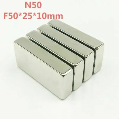 £134.54 • Buy Super Strong Neodymium Magnet N50 50x25x10mm Rare Earth Big Block Powerful New