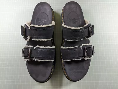 Dr Martens Myles Suede Buckle Slide Sandals Mens Size UK 9.5 Black • £40