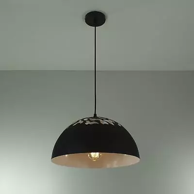 Vintage Industrial Metal Black Cut Out Shade Cafe Loft Pendant Light Lamp Shade • £21.99