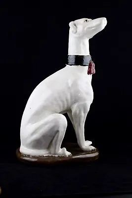 Whippet Greyhound Ceramic Dog Statue Figurine White 13 3/4  Tall • $68.25