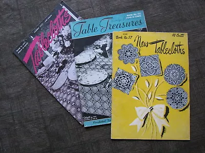 3Crochet Pattern Booklets TABLECLOTHS  By Coats & Clark Star Idyll VINTAGE 1940s • $9.99